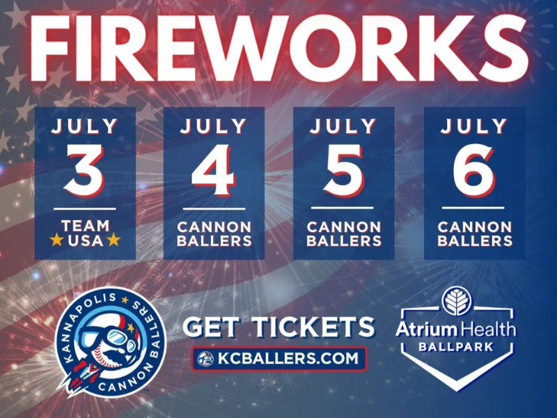 baseball and fireworks schedule