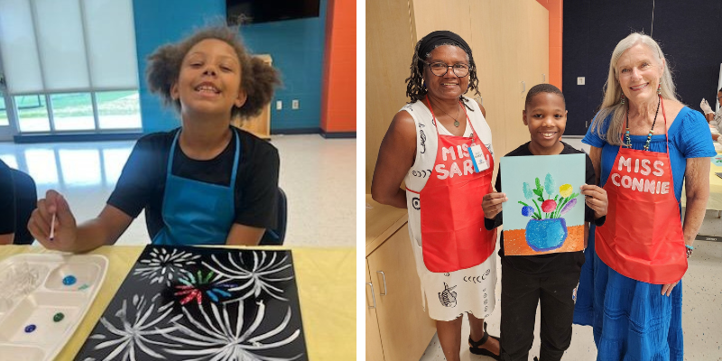 The Cabarrus Art Guild works with children at the Boys and Girls CLub