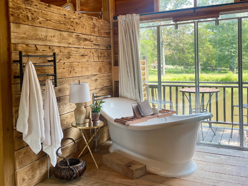 Tub shack wellness retreat at Green Leaf Farms