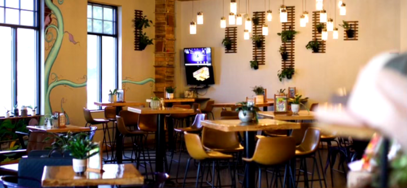 Indoor seating area at Percent Tap House