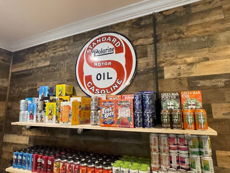 Standard Motor Oil sign hanging on the wall at Midland Provisions