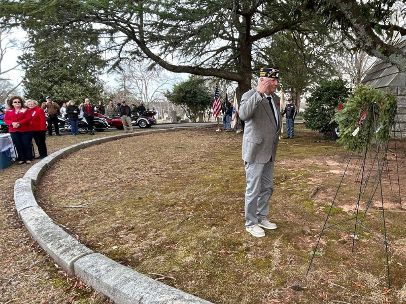 veteran saluting in respect