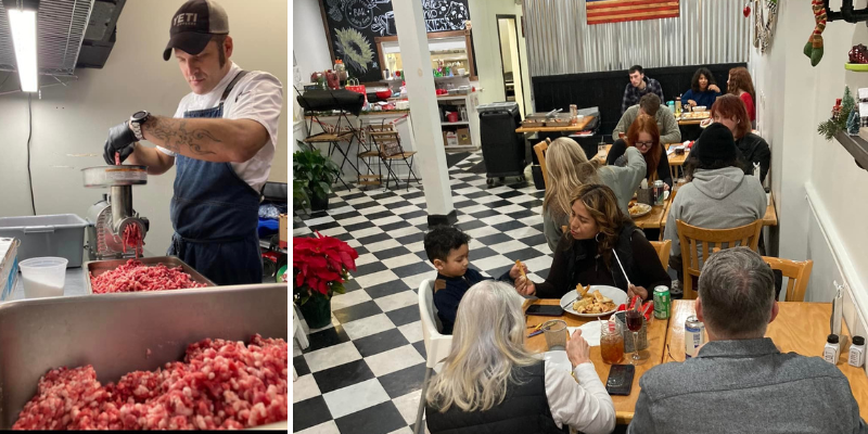 Chef Bob making fresh ground beef