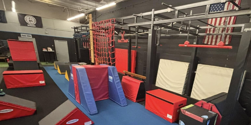 Kids' course set up at Flying Tiger Ninja Warrior