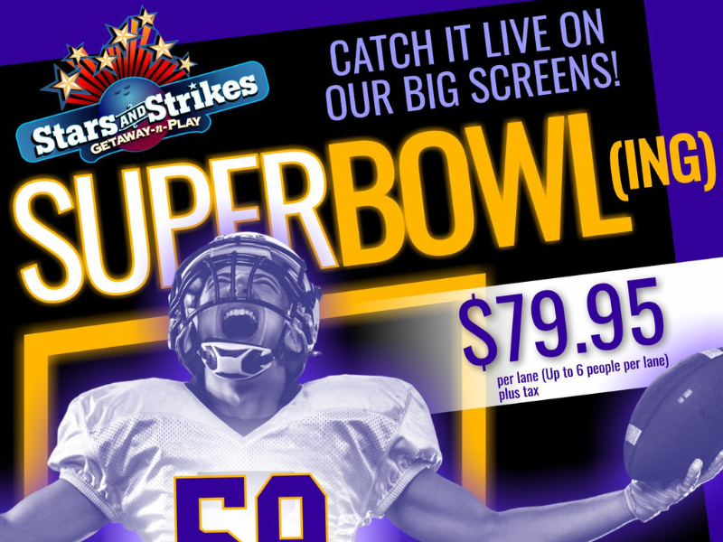 Super Bowl Party at Stars and Strikes