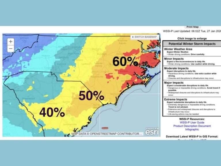 Eastern Carolinas Face 40–60% Risk of Moderate Winter Weather Impacts This Weekend as Storm Track Remains Uncertain