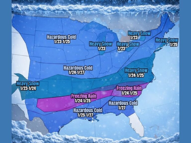 Extreme Winter Storm Threatens Texas, Oklahoma, Arkansas, Tennessee, Kentucky, Ohio, Pennsylvania, North Carolina, and the Northeast With Ice, Heavy Snow, and Dangerous Arctic Cold