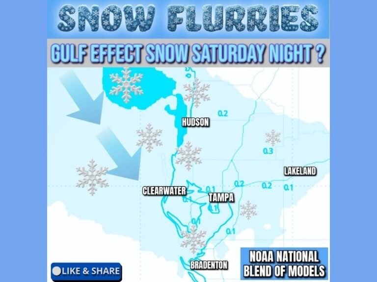 Florida Gulf Coast Watches Rare Snow Flurry Setup as NOAA Models Signal Brief Overnight Opportunity