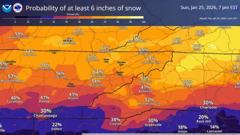North Carolina, South Carolina, Georgia, Tennessee and Virginia Face High-Impact Winter Storm With Snow, Ice and Dangerous Cold
