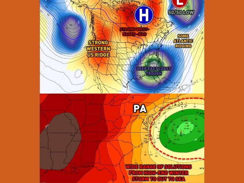 Pennsylvania Winter Storm Threat Builds for Late January as Potential Bomb Cyclone Takes Shape Along East Coast