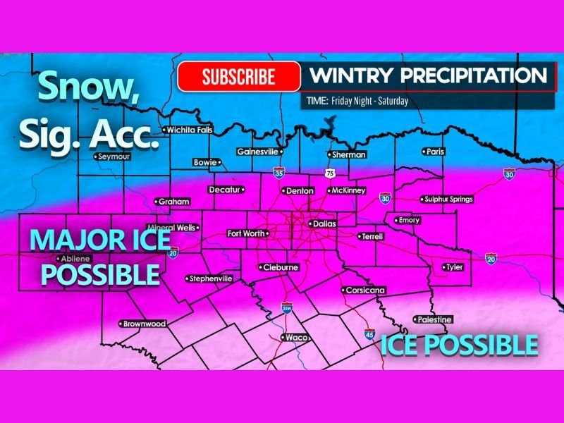 Shallow Arctic Air Drives High-End Ice and Snow Threat Across North Texas as Major Winter Storm Targets Friday and Saturday