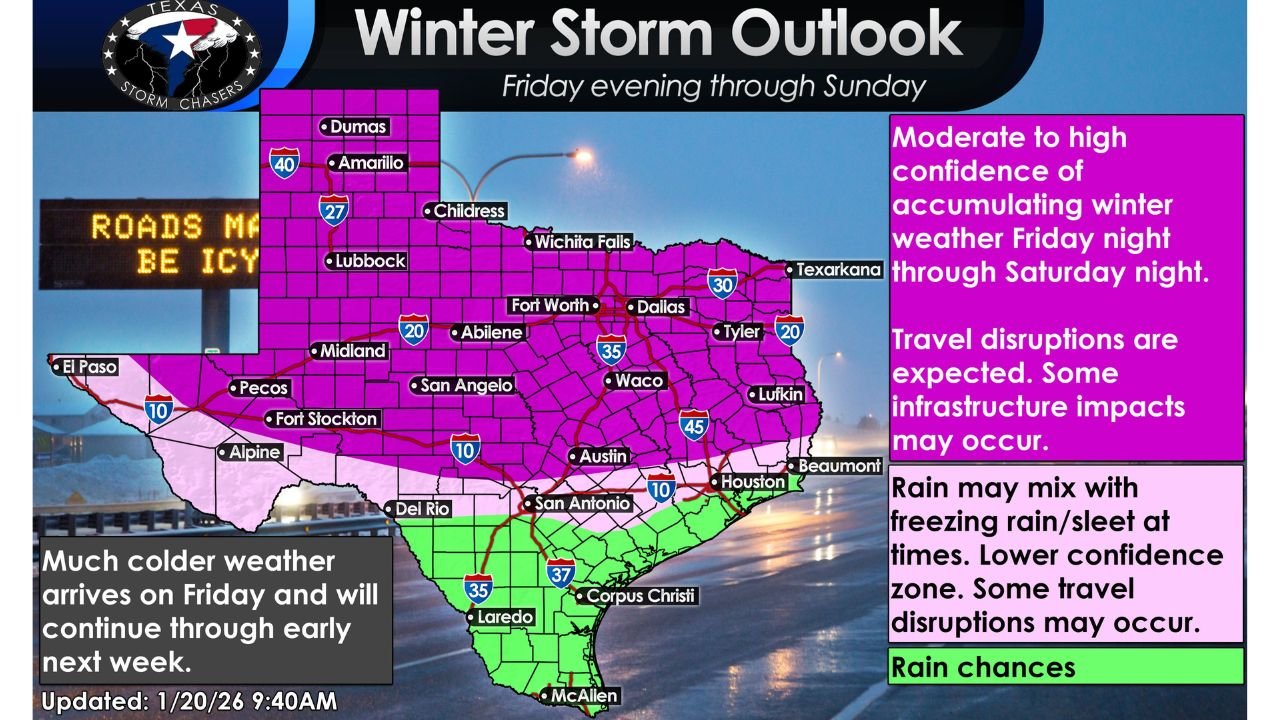 Texas, Oklahoma, Arkansas, Tennessee, Carolinas, Virginia and Mid-Atlantic States Face Multi-Phase Winter Storm With Snow, Ice and Dangerous Cold