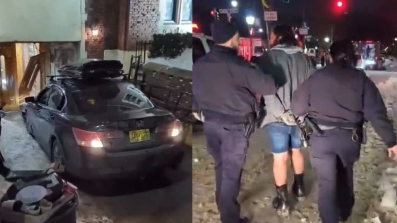 Unhinged Attack at NYC Synagogue as Driver Repeatedly Slams Car Into Doors Before Crowd and Police Intervene