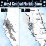 West-Central Florida Watches Unprecedented Snow Potential as NAM and NOAA Blend Hint at Overnight Gulf Flurries