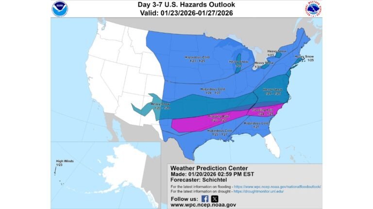 Widespread U.S. Winter Storm Threat Signals Heavy Snow, Freezing Rain, and Dangerous Cold From Plains to East Coast