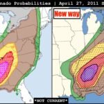 April 27, 2011 Super Outbreak: How Day 1 Tornado Probability Maps Covered Mississippi, Alabama, Georgia and Tennessee Under Old vs New SPC Format