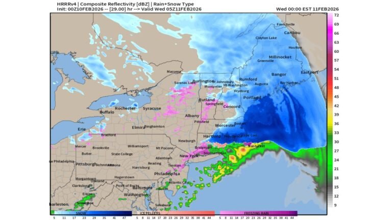 Canadian Clipper Reloads New England Winter as Boston Tracks Another Midweek Snowfall Burst