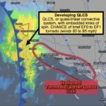 Developing QLCS Approaches Los Angeles From the West With 45–55 MPH Winds and Brief EF0–EF1 Tornado Risk Along the Southern California Coast
