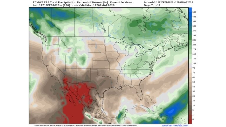 ECMWF Signals Wetter-Than-Normal Pattern for North Carolina as Late February Storm Track Shifts East, Bringing Ups and Downs Into Early March