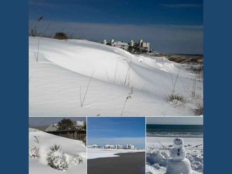 Emerald Isle Beach Buried Under Historic Blizzard as Coastal North Carolina Sees Its Biggest Snowstorm Since 1989
