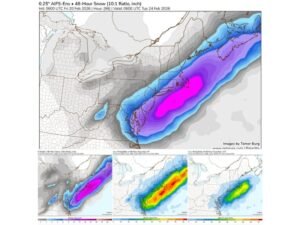 Euro Model Shifts Nor’easter Closer to Coast With Heavy Snow Signal from New Jersey to Southern New England