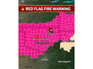 Extreme Fire Danger Engulfs Oklahoma as Red Flag Warning Covers Tulsa, Oklahoma City and Surrounding Plains