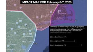 February 6–7 Snow Impact Map Flags New Jersey, Connecticut, Rhode Island and Massachusetts for Uneven Snow Bands Overnight Into Saturday