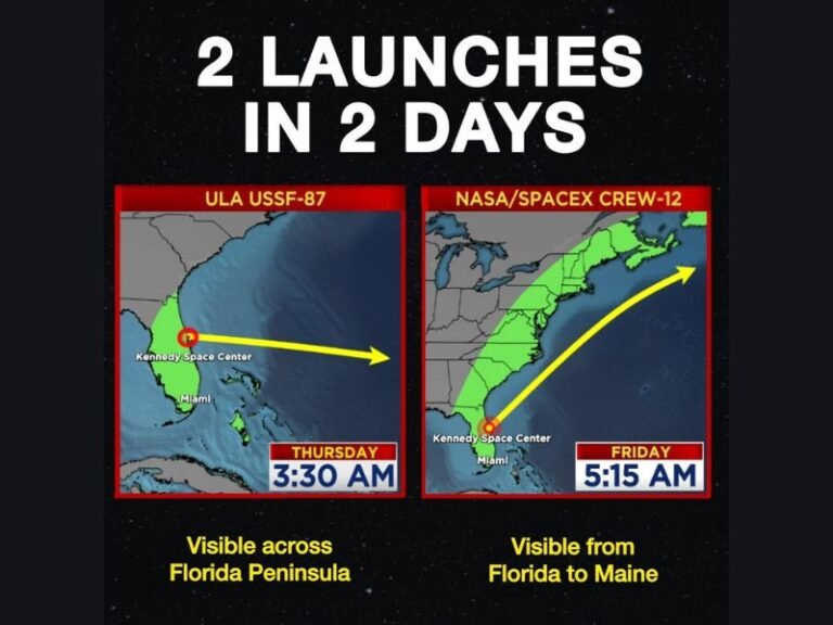 Florida to Maine Skywatch: Two Pre-Dawn Rocket Launches This Week Could Light Up the Eastern U.S.