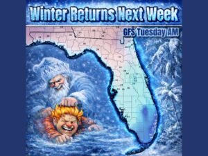 Florida’s Temperature Whiplash: 90s This Weekend Before GFS Projects 20s and 30s by Tuesday Morning