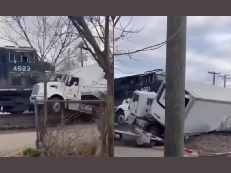 Greer, South Carolina Train Slams Into Stuck 18-Wheeler on Tracks, Completely Demolishing Tractor-Trailer as Officials Confirm No Injuries