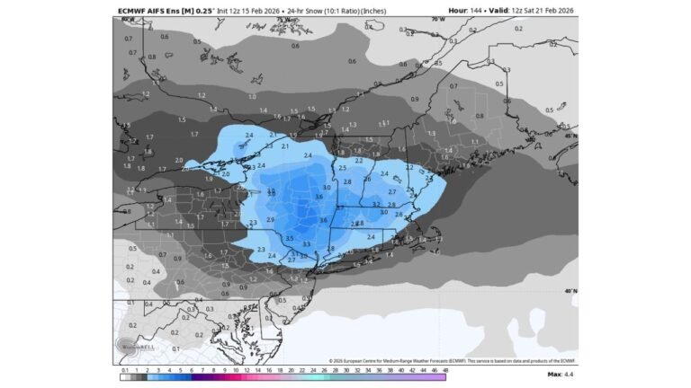 High Pressure Over Canada Locks In Cold Air as Friday Snowstorm Targets Interior New England With Several Inches Possible