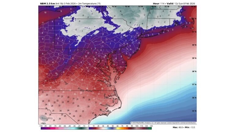Historic Freeze Grips the Northeast as 9-Day Subfreezing Streak Hits Philly, DC, and NYC — With Even Colder Air Aimed at the Carolinas This Weekend