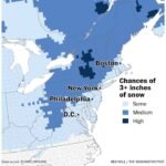 Inland Northeast from Pennsylvania to Upstate New York and New England Shows Higher Odds for 3+ Inches of Snow Early Next Week