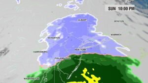 Light Snow Spreads Across Upstate New York and Interior Northeast Sunday Night While New York City and Philadelphia See Mostly Rain