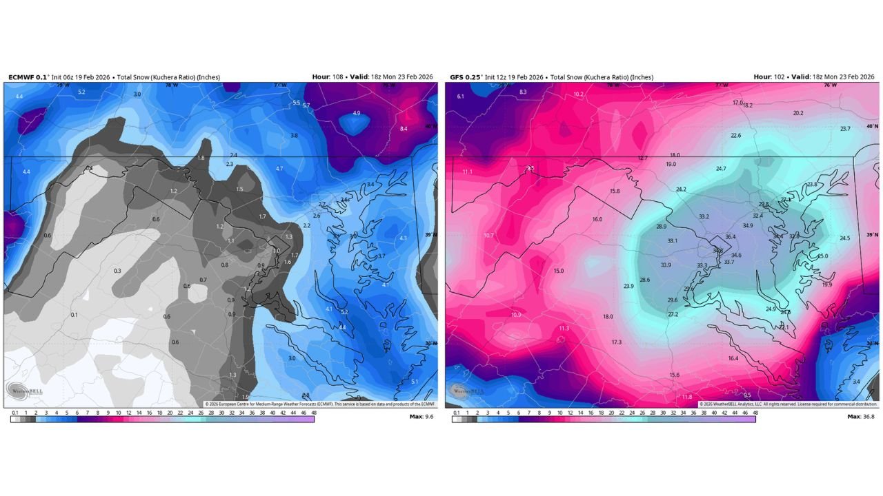 Major Snowstorm Uncertainty Grows for Washington, D.C. to Boston as GFS Projects 30+ Inches While Euro Shows Minimal Accumulation
