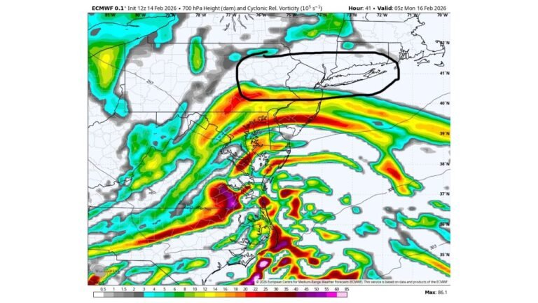 Narrow Heavy Snow Band May Target I-78 to I-84 Corridor Across Pennsylvania, Northern New Jersey and Southern New York With 3–8 Inches Possible