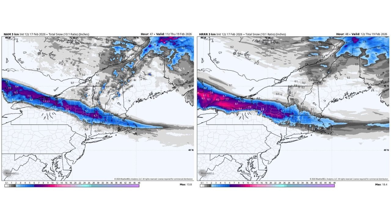 Narrow Snow Band to Target Berkshires With 4–7 Inches While Central and Eastern Southern New England See 1–4 Inches After Rain Changes to Snow