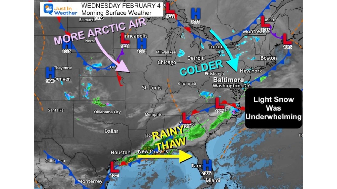 North Carolina Braces for Polar Push After Underwhelming Snow, With Colder Sunshine Wednesday and a Potentially Bitter Saturday Morning