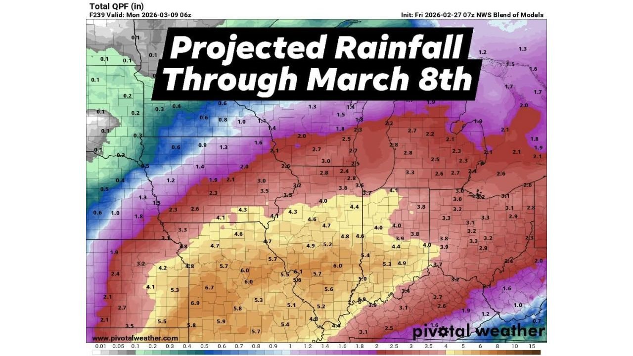 North Carolina Faces Multi-Day Soaking Rain Event Through March 8–11 as Repeated Storm Rounds Raise Localized Flood Concerns