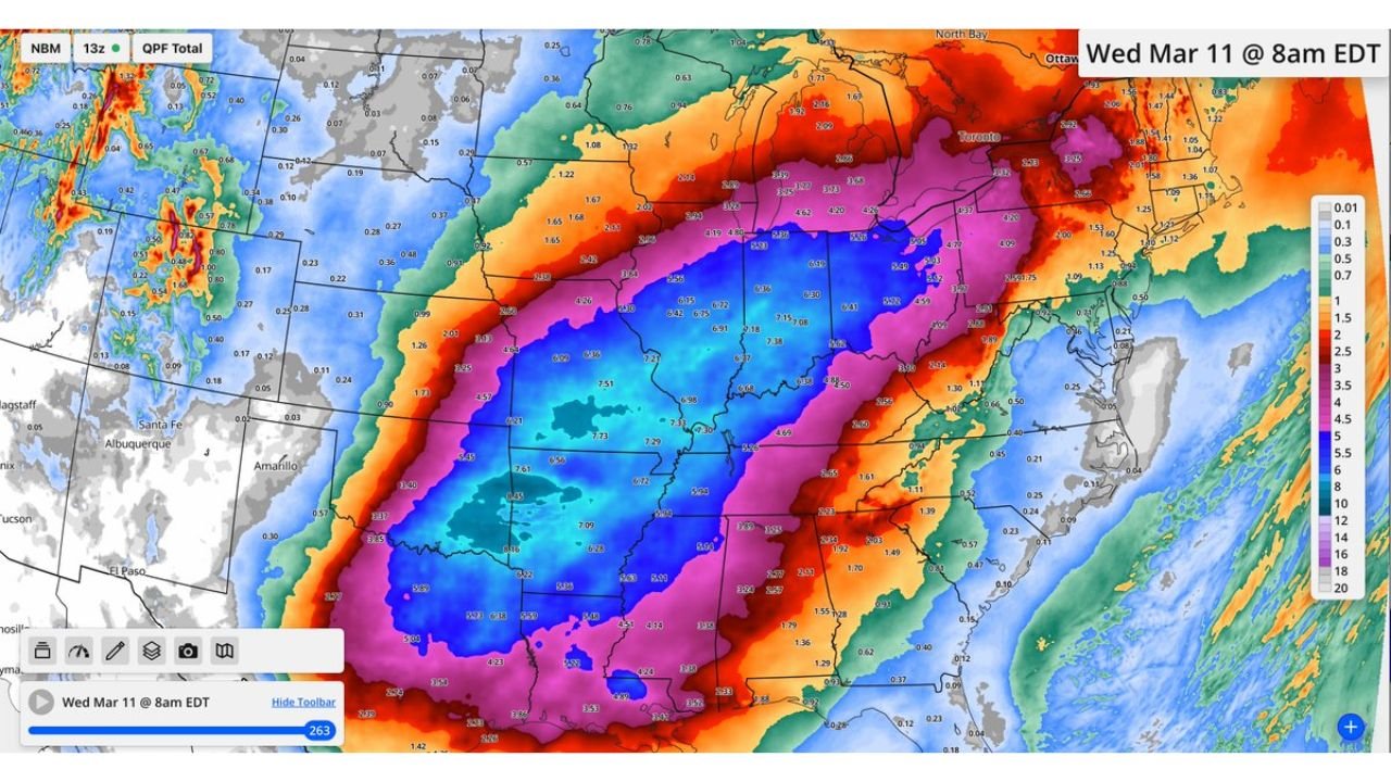 North Carolina, South Carolina, Georgia and Tennessee Brace for 5–8+ Inches of Rain as Early March Storm Pattern Raises Flash Flood Risk