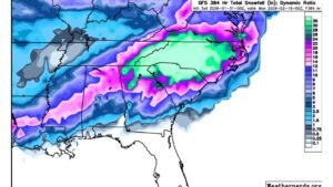North Carolina and Virginia Show Up in a “Fantasy-Range” GFS Snow Bullseye, Hinting at a Rare Deep-South Winter Storm Signal