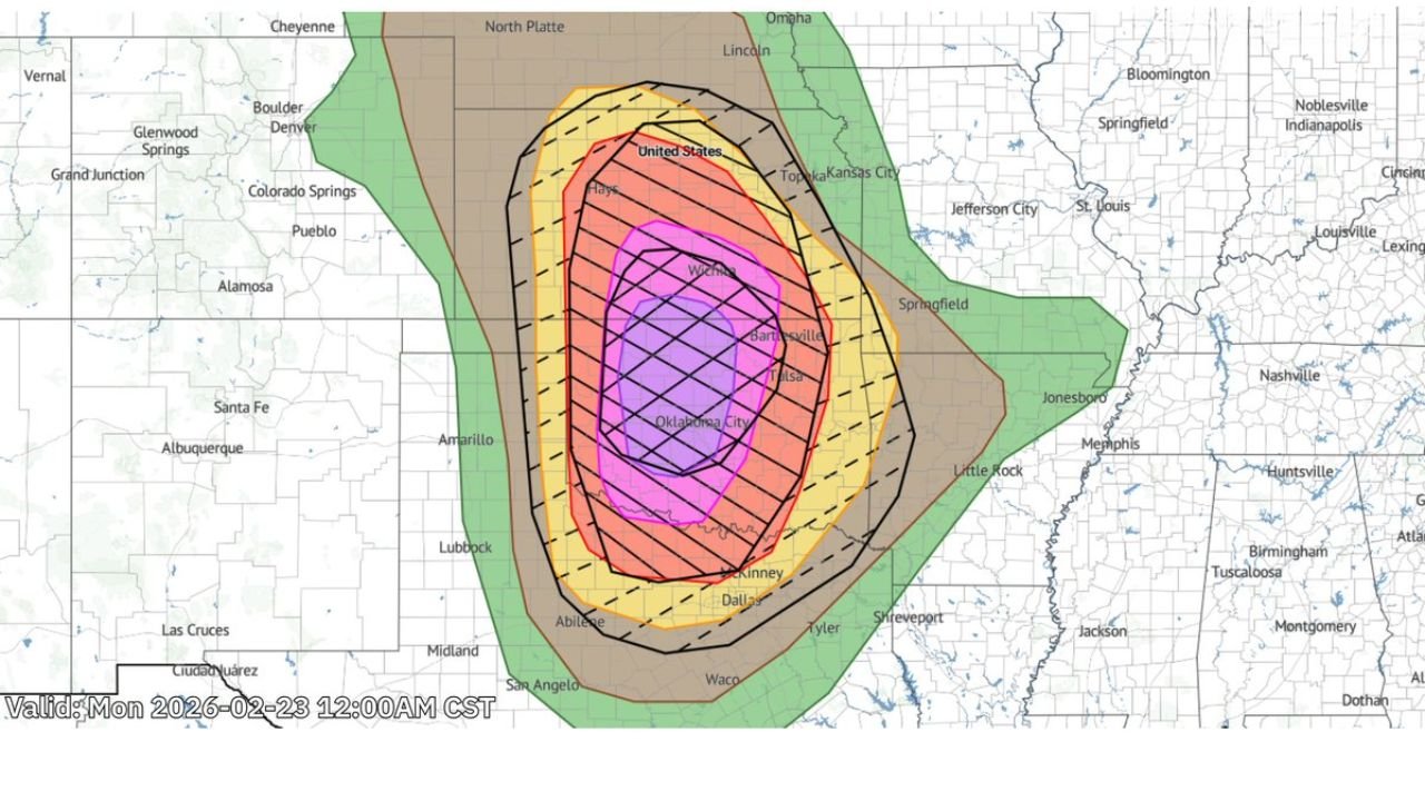 Oklahoma City, Tulsa, Wichita and Dallas in High-End Severe Weather Zone as Overnight Storm Risk Expands Across Oklahoma, Kansas and North Texas