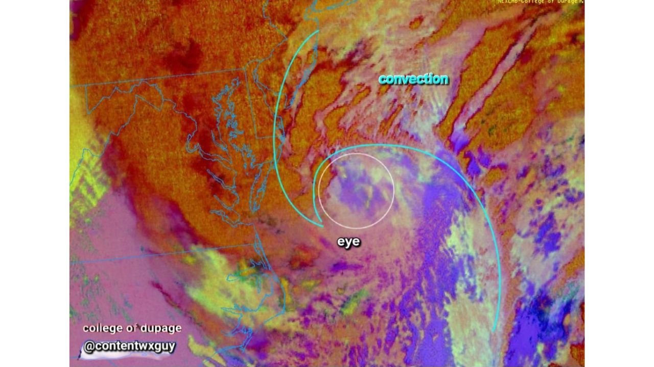 Powerful Atlantic Storm Rapidly Intensifies Near 40°N / 70°W — Pressure Falling Toward Mid-960s as Eye Clears and Blizzard Conditions Expand
