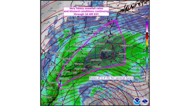 Powerful Northeast Blizzard Unleashes 2–3 Inch Per Hour Snowfall Rates From New Jersey to Massachusetts as Outages Top 250,000