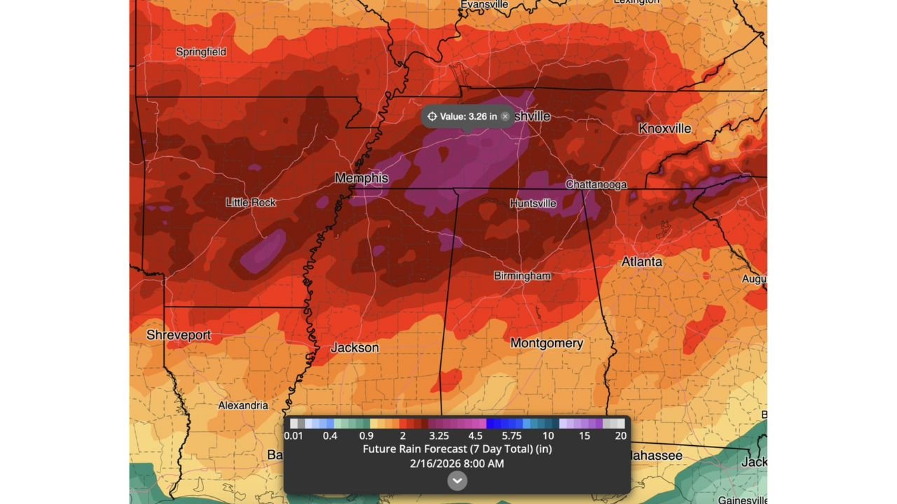Prolonged Wet Pattern Targets Ohio and Tennessee Valleys as Active Spring-Like Setup Emerges Into Late February