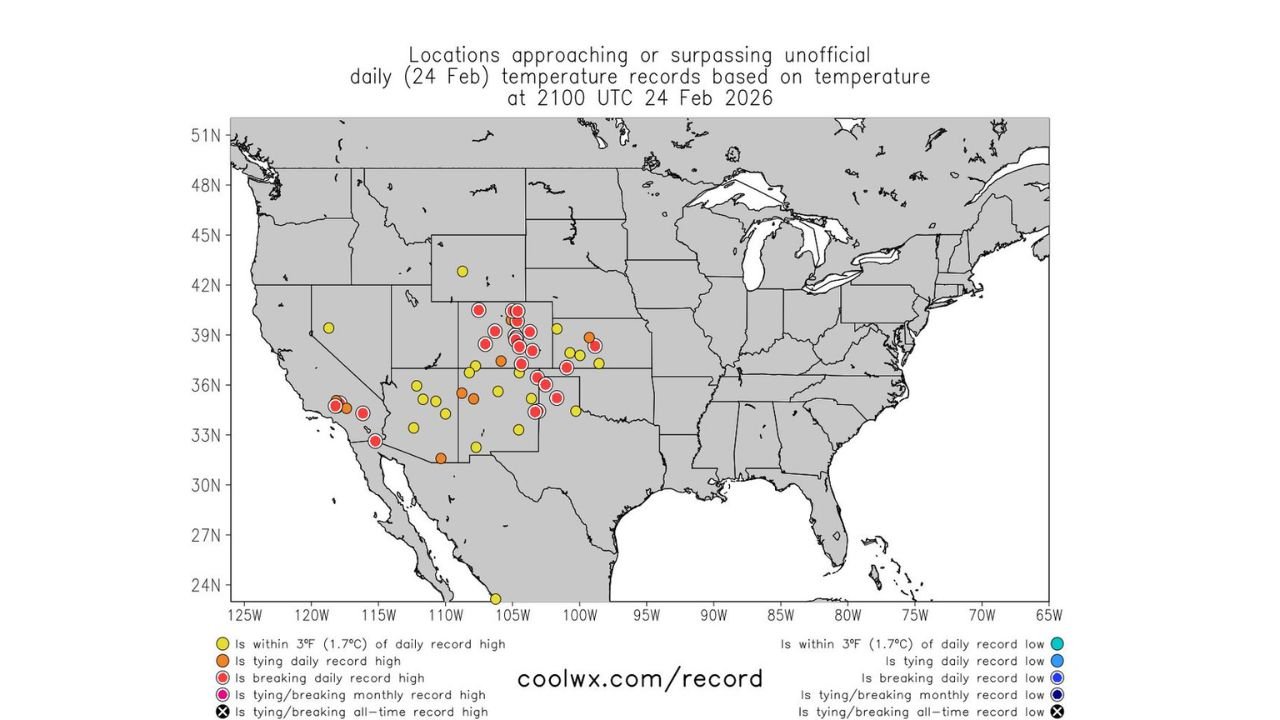 Record-Breaking Heat Surges Across Colorado, New Mexico, Arizona and Utah as Sustained Western Warm Pattern Rebuilds