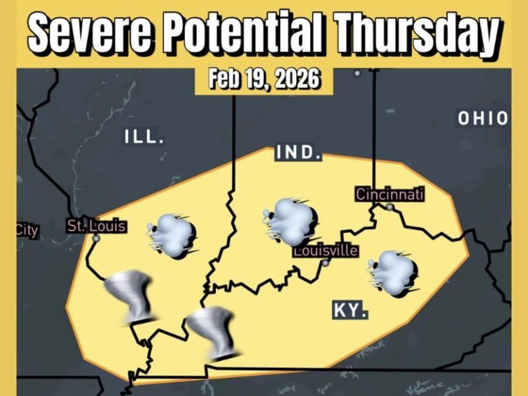 Severe Weather Threat Expands Across Southern Illinois, Indiana, and Kentucky Thursday as Tornado Risk and Damaging Winds Target the Ohio Valley