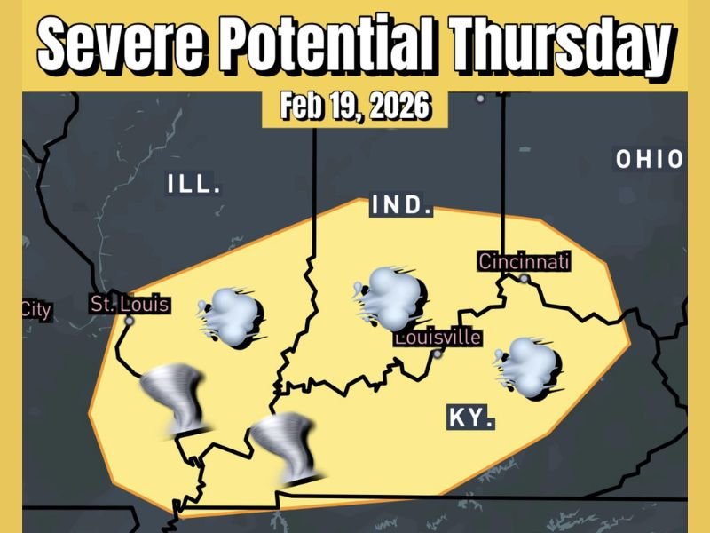 Severe Weather Threat Expands Across Southern Illinois, Indiana, and Kentucky Thursday as Tornado Risk and Damaging Winds Target the Ohio Valley