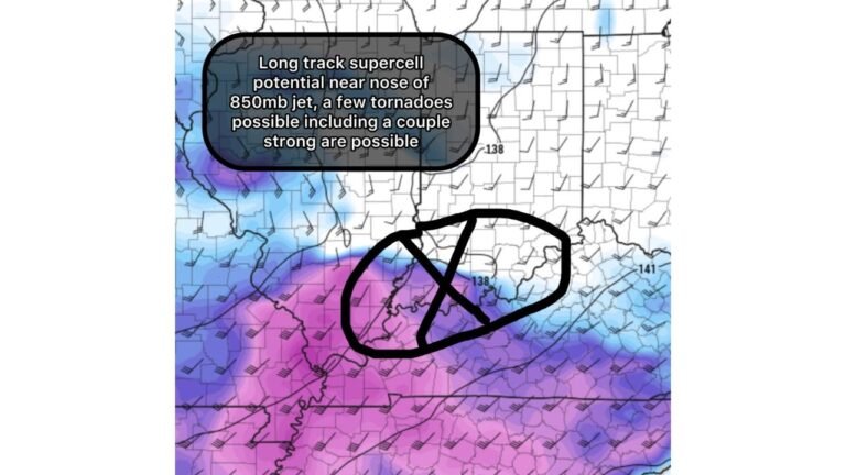 Significant Tornado Risk Targets Mississippi and Western Alabama Near 850mb Jet Core as Long-Track Supercells Possible