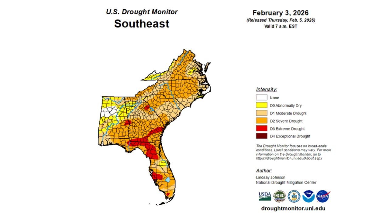Southeast Drought Deepens as La Niña’s Grip Lingers Across Florida and the Carolinas Despite Growing El Niño Signals for Late 2026